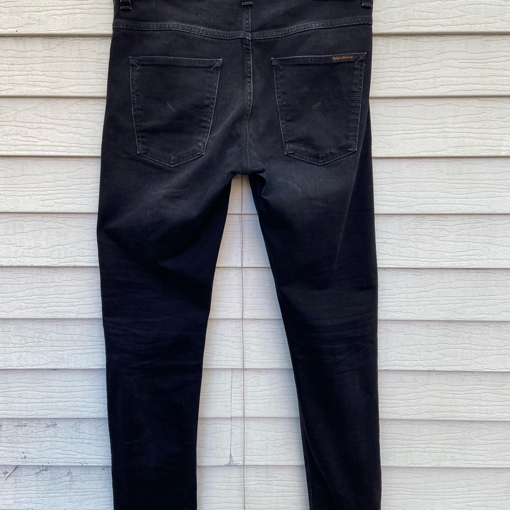 Nudie Jeans Skinny Dark Black Denim Lean Dean / Black Ridge - Picture 2 of 9
